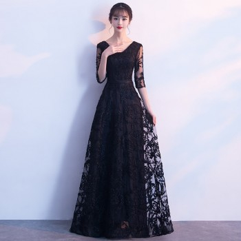 Chic Elegant V-neck Waist Tie Slim Long Dress Formal Gown 41000232