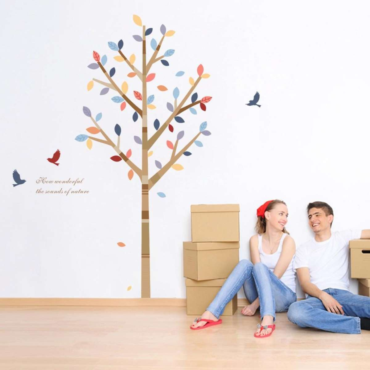 How Wonderful The Sounds Of Natural Tree Wall Sticker