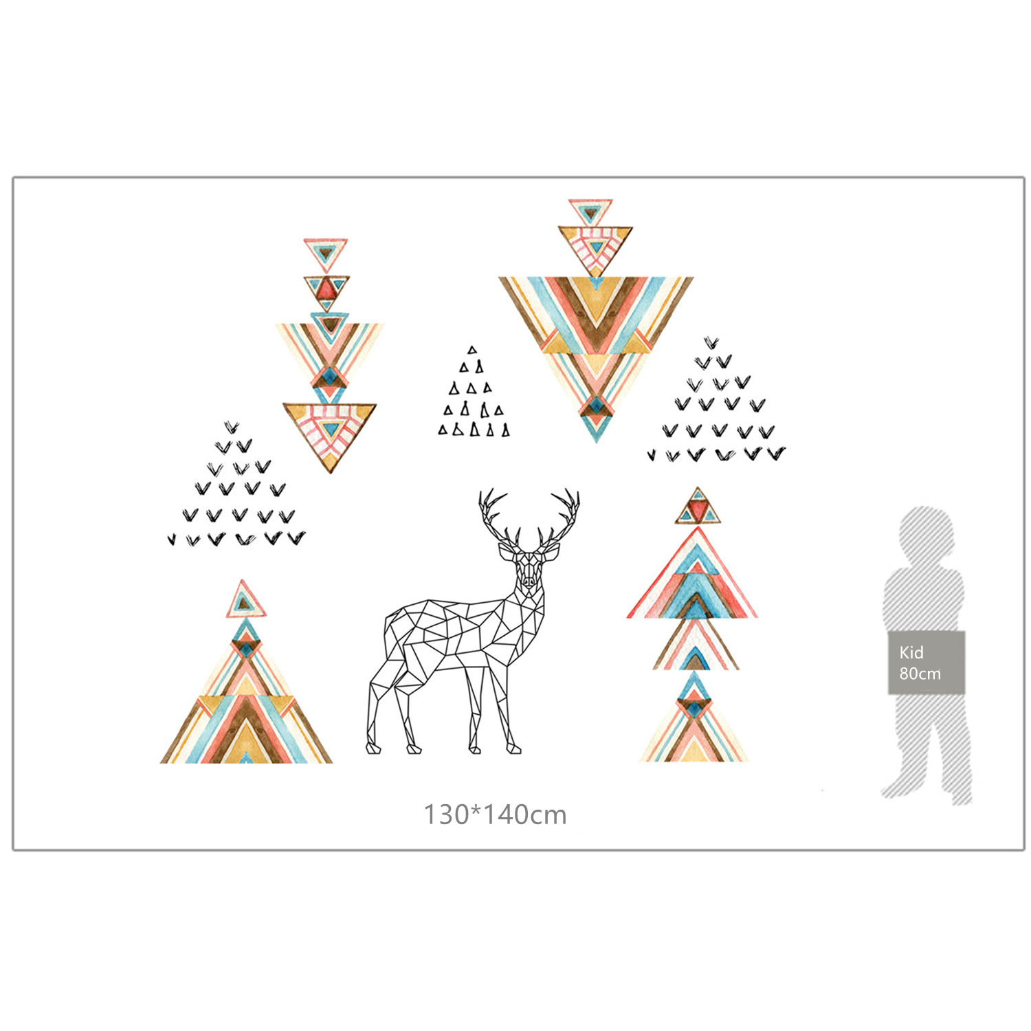 Geometric Moose Art Decoration Wall Sticker Room Office  Background Wall Sticker
