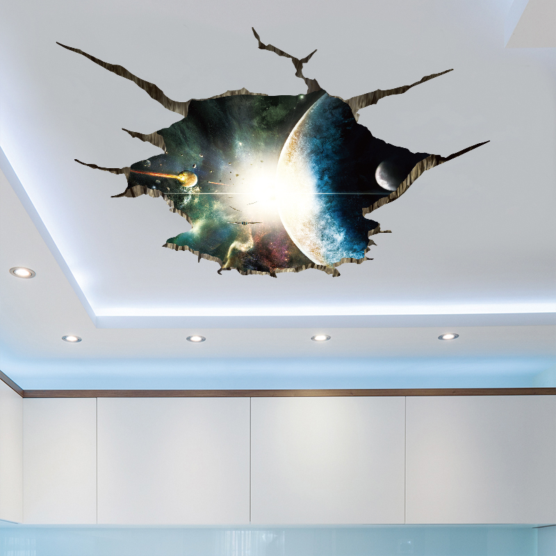 3D Space Planets Sublime Popular Dream World Wall Sticker