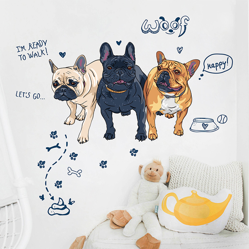 Funny French Bulldog Wall Decal Sticker Decal Art For Kids Home Living Room
