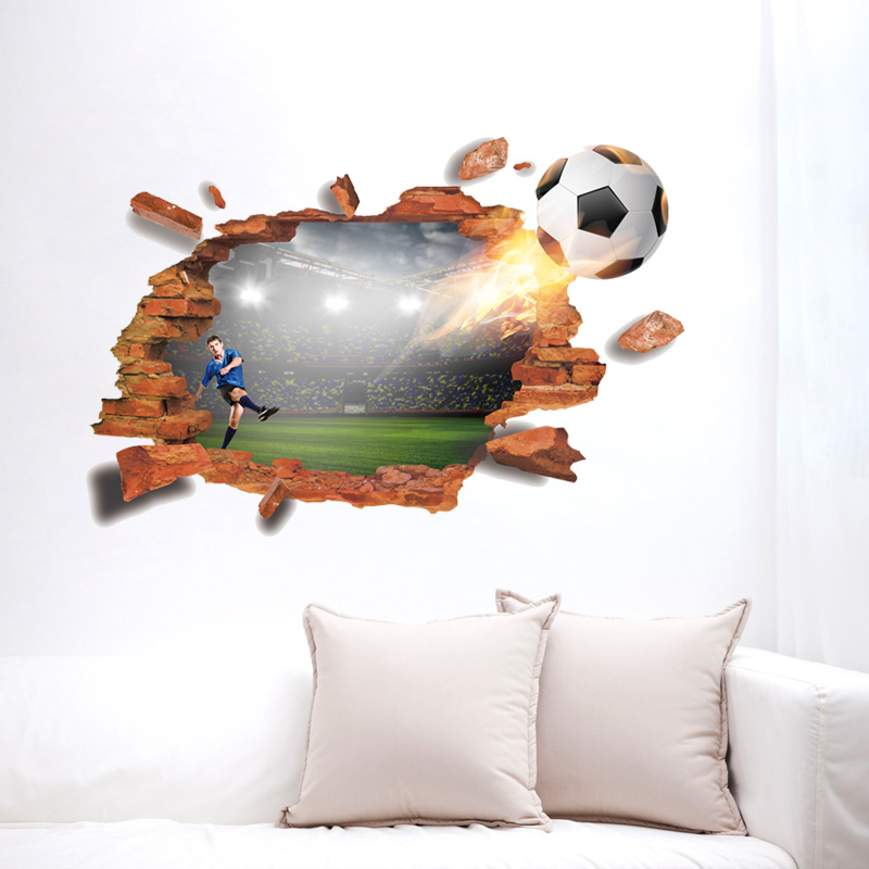 3D Foodball Wall Stickers Soccer Removable Wall Sticker