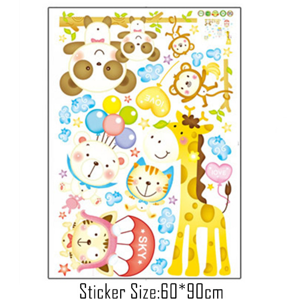 Cartoon Animals Giraffe Removable Wall Sticker