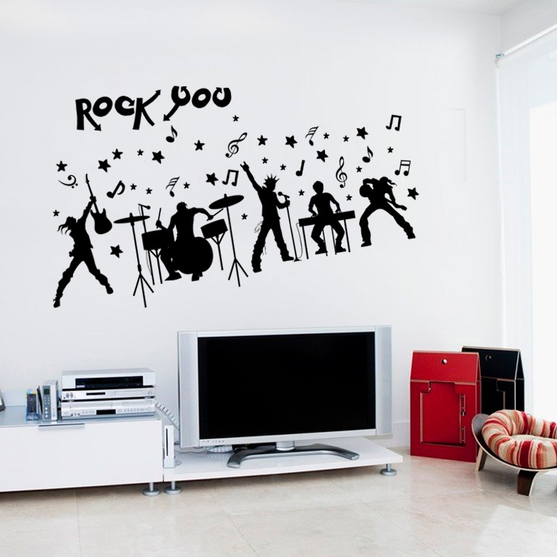 Music Art Rock You Band Wall Stickers Soccer Removable Wall Sticker