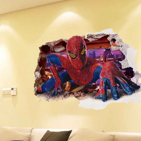 3D Spiderman Creative Wall Stickers Soccer Removable Wall Sticker