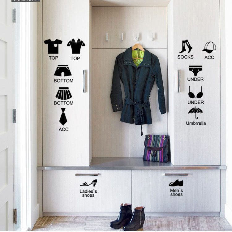 Clothing Category Wardrobe Stickers Wall Sticker