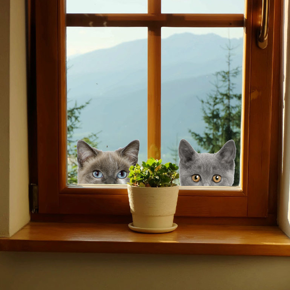 Cute 3D Cat Dog Car Stickers Wall Window Decals 43001217