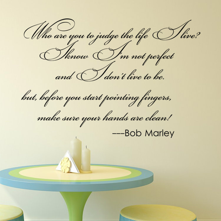 Bob Marley Famous Quotes Who Are You Wall Sticker Wall decals 43001221 