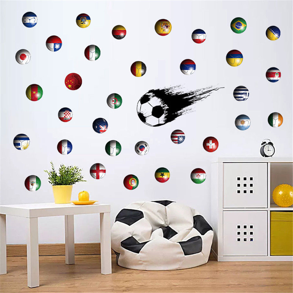National Flag Football Soccer Removable Wall Decal Sticker 43001222