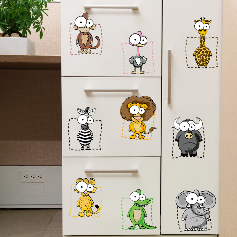 Creative Punk Style Cartoon Animal Removable Wall Sticker 43001227 