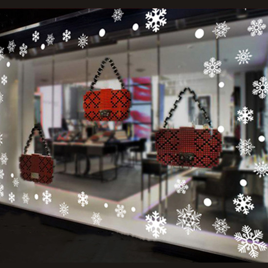 Creative Snowflakes Window New Year Removable Wall Sticker 43001229