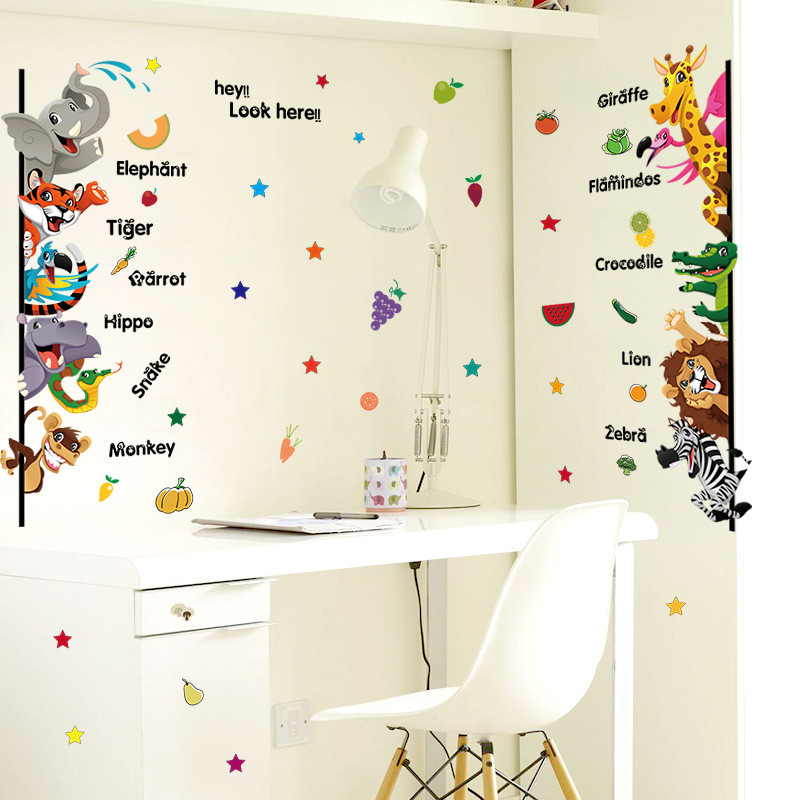 Animals Vegetables Fruits Wall Stickers For Kids 43001302
