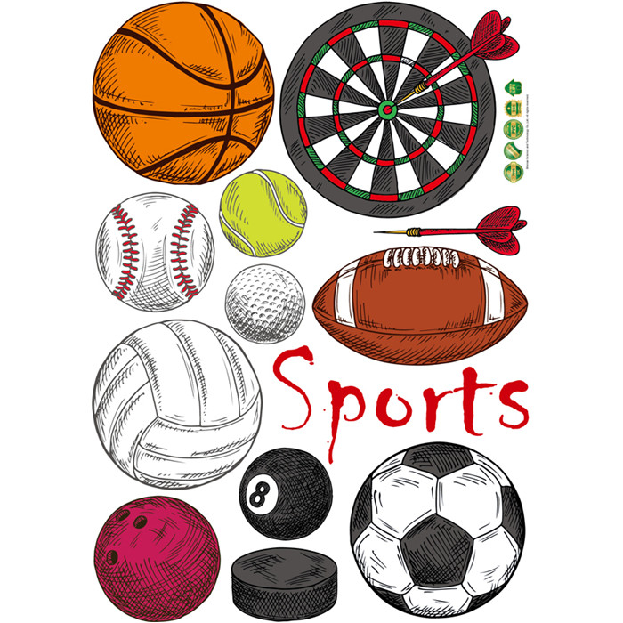 Sports style Basketball Rugby Football Darts wall stickers 43001314