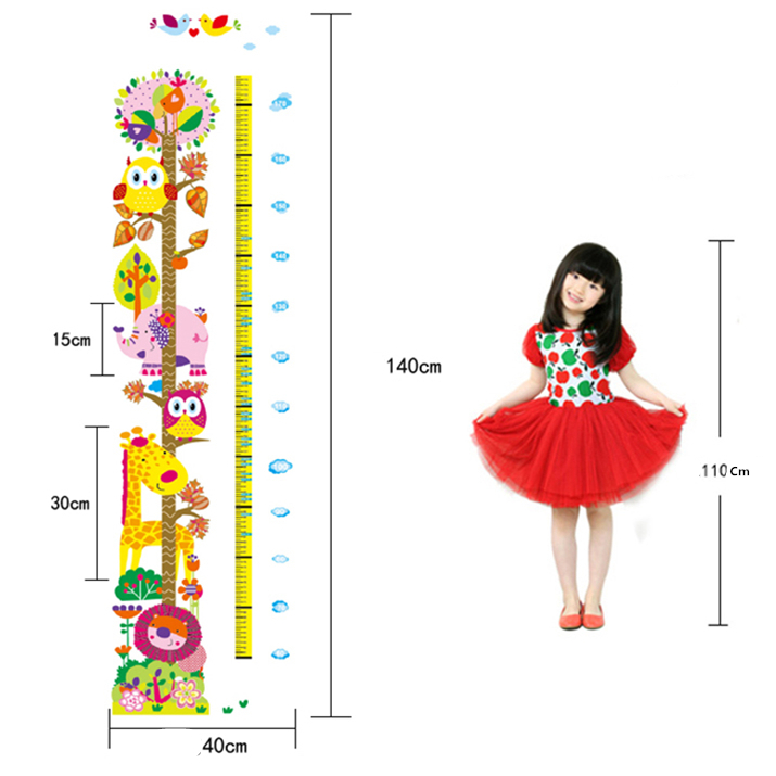 Cartoon Lion Animal Kids Height Sticker Removable Wall Sticker 43001357 