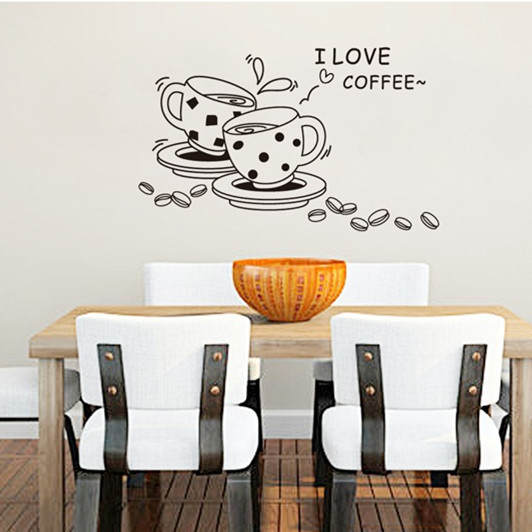 I Love Coffee Removable Cafe Decoration Wall Sticker 43001358 
