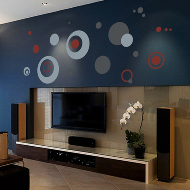 Creative Abstract Circle DIY TV Sofa Wall Decoration Stickers 43001378 