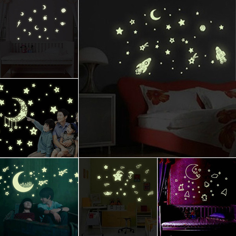 Galaxy Starry Luminous Stickers Moon Stars Wall Sticker Home Decoration 43001500 