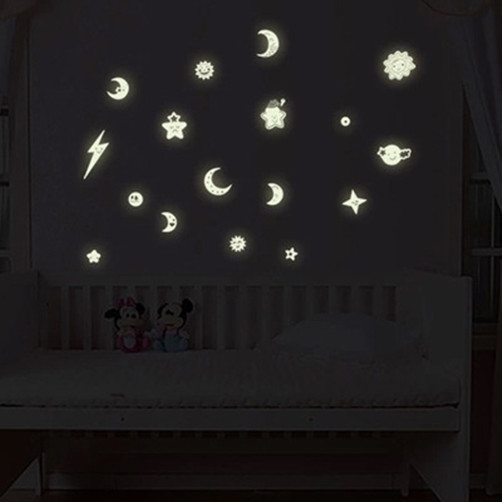 Cloud Star Glow Wall Sticker Mural Luminous Fluorescent Decal Paper 43001505 