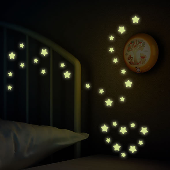 Night luminous Adhesive Fluorescent Stars Wall Decals 43001512 