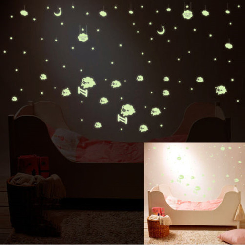 Little sheep Removable Nursery Noctilucent Wall Stickers 43001517 