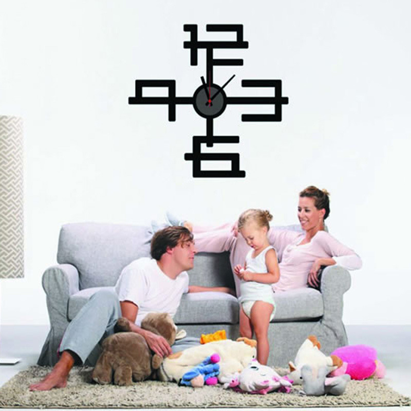 3D Creative Simple Number Clock Design Electron Clock Diy Wall Clocks Wall Sticker 43008006 