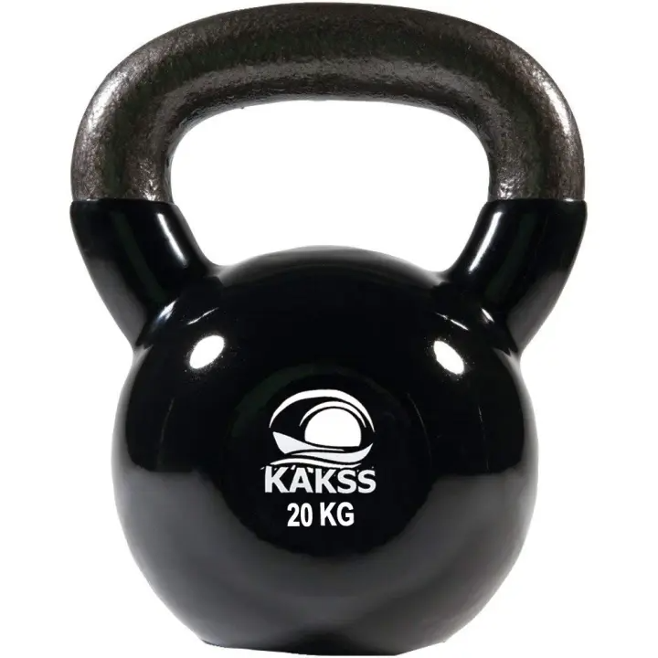 Kakss 20 kg Vinyl Dipped Vinyl Half Coating Kettle Bell Kettlebell for Gym & Workout