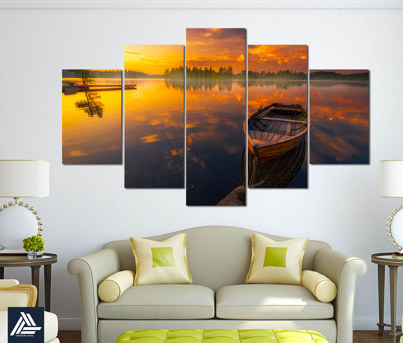 5 Panel Nature Canvas | Wall | Home Decor | Canvas | Wall Art With Frame Inside