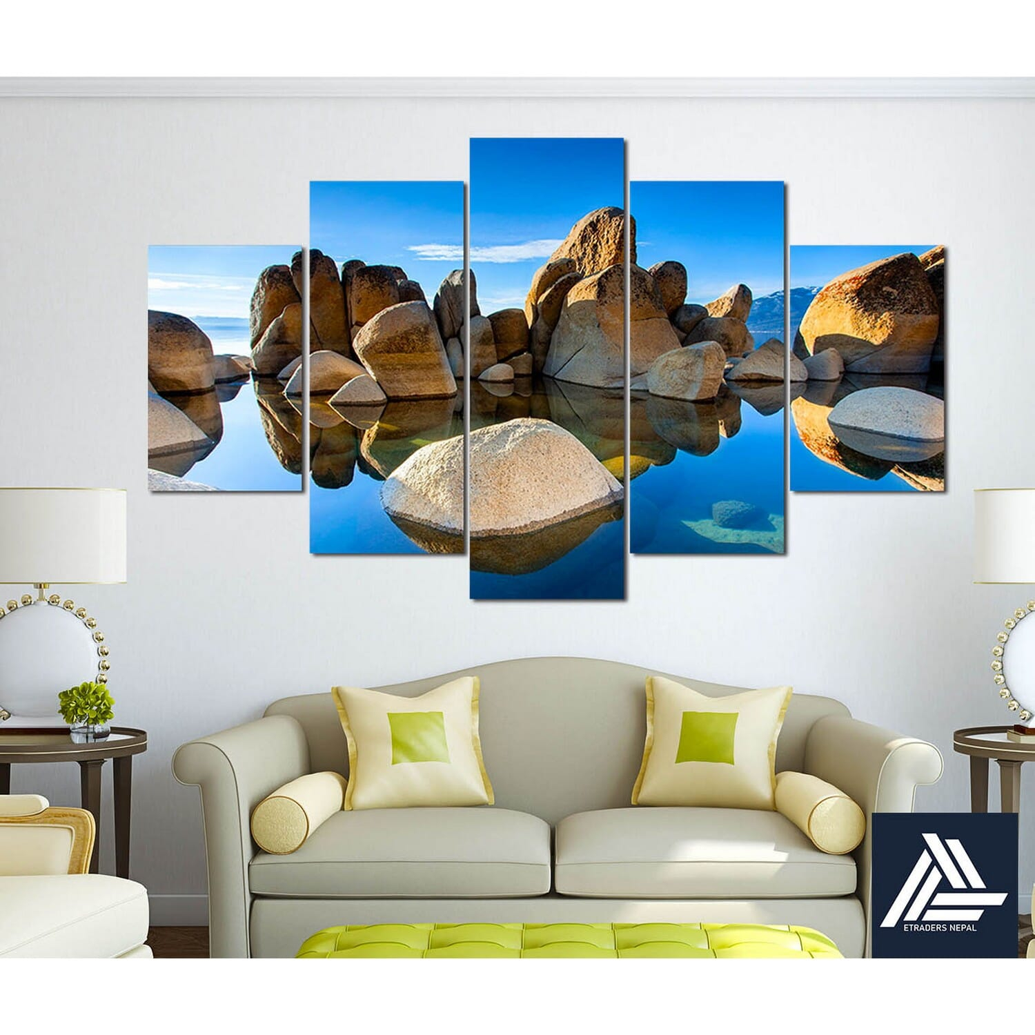 5 Panel Nature Canvas | Wall | Home Decor | Canvas | Wall Art With Frame Inside