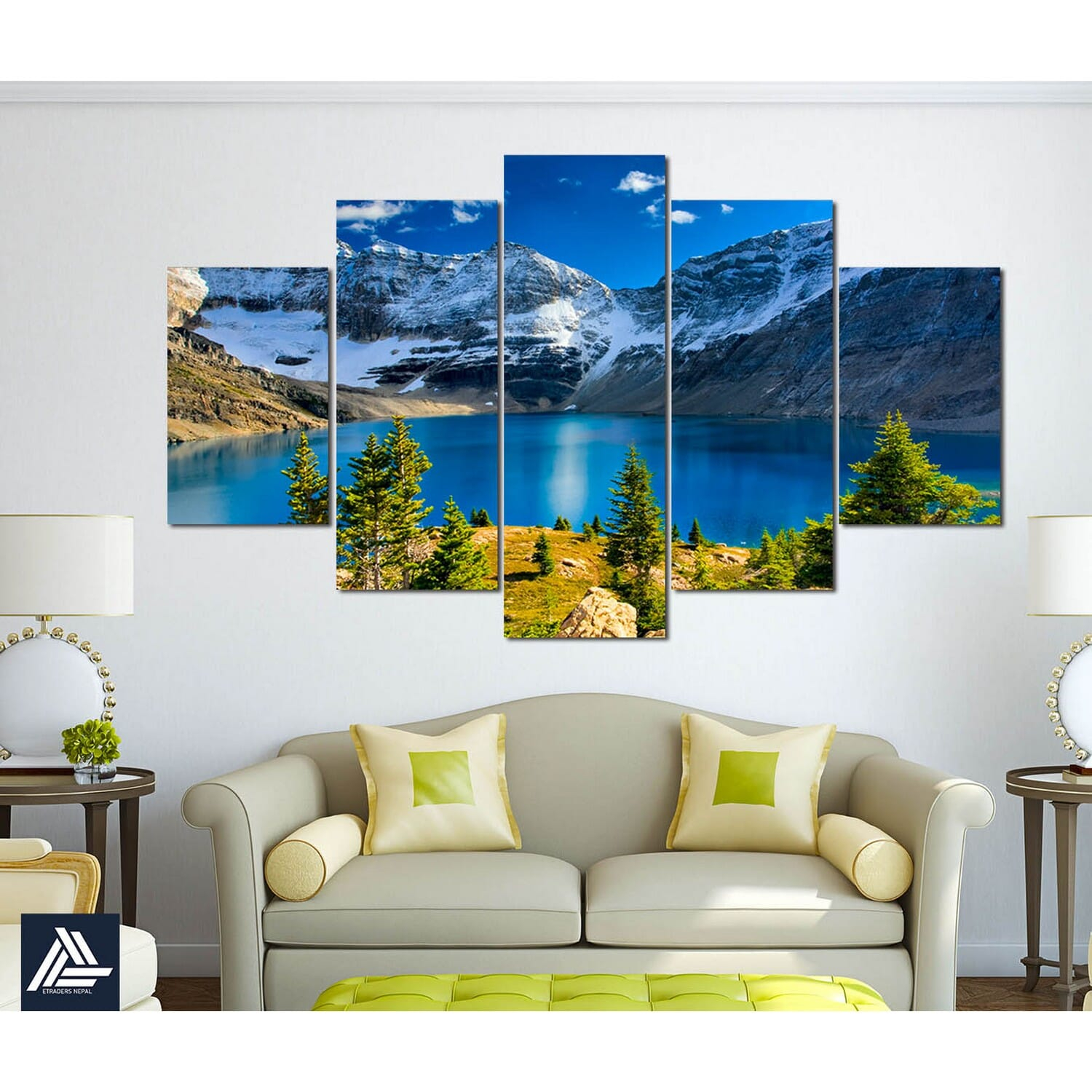 5 Panel Nature Canvas | Wall | Home Decor | Canvas | Wall Art With Frame Inside