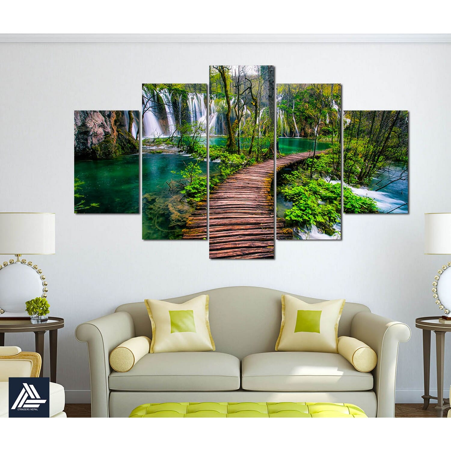 5 Panel Nature Canvas | Wall | Home Decor | Canvas | Wall Art With Frame Inside