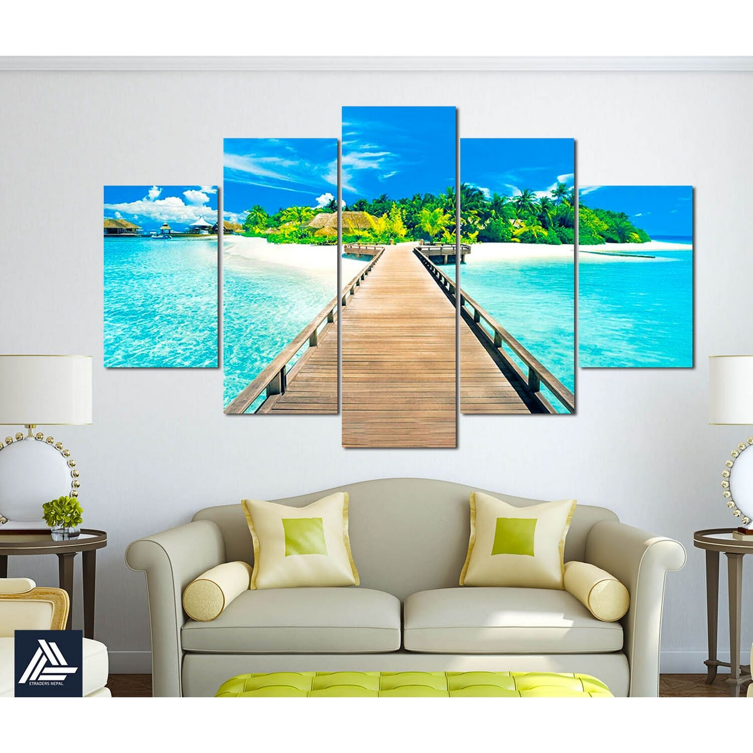5 Panel Nature Canvas | Wall | Home Decor | Canvas | Wall Art With Frame Inside