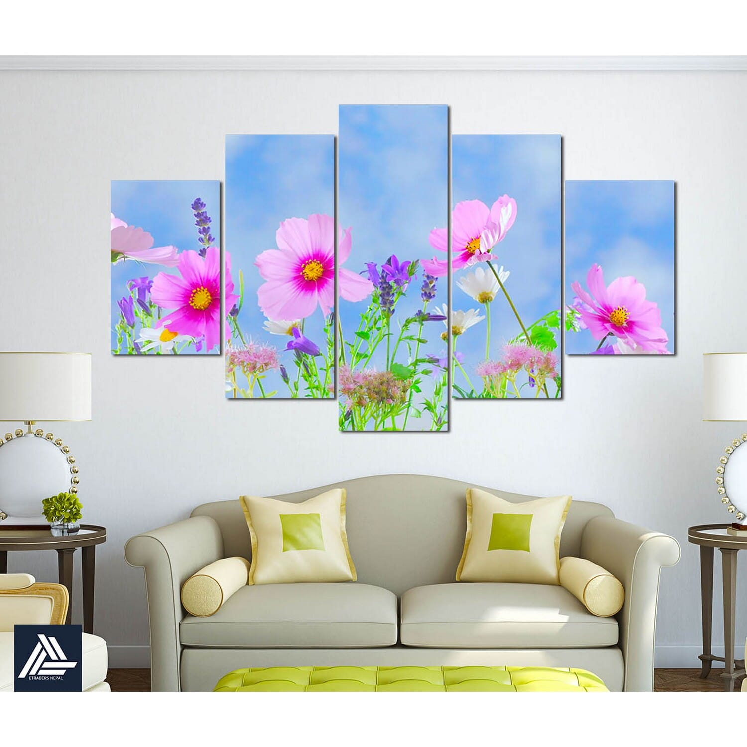 5 Panel Nature Canvas | Wall | Home Decor | Canvas | Wall Art With Frame Inside
