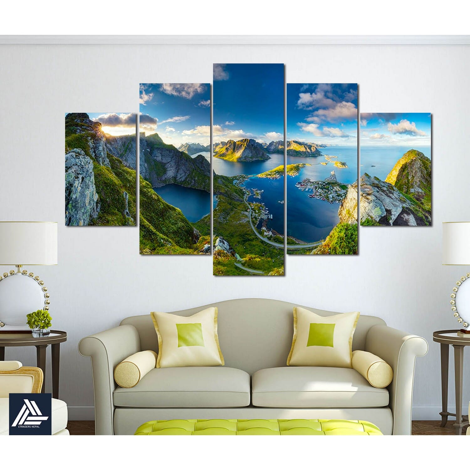 5 Panel Nature Canvas | Wall | Home Decor | Canvas | Wall Art With Frame Inside