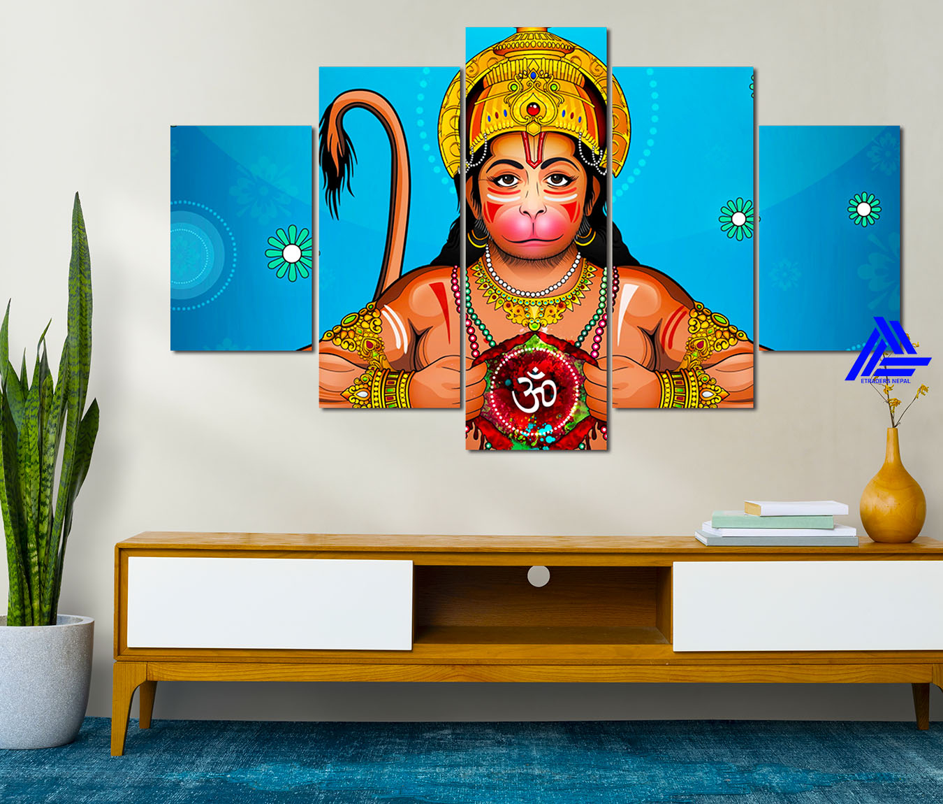 5 pieces Lord Hanuman Canvas Print