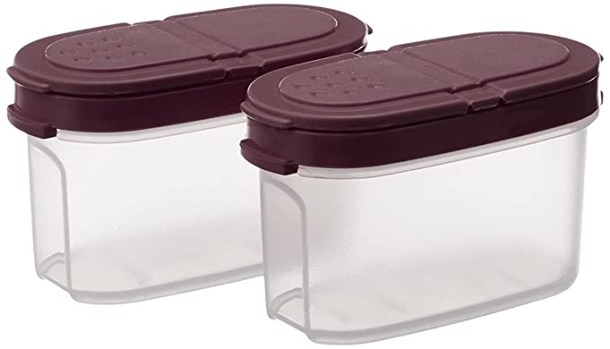 Signoraware Small Sprinkles N Spice Plastic Twin-Lid Storer Set, Set of 2