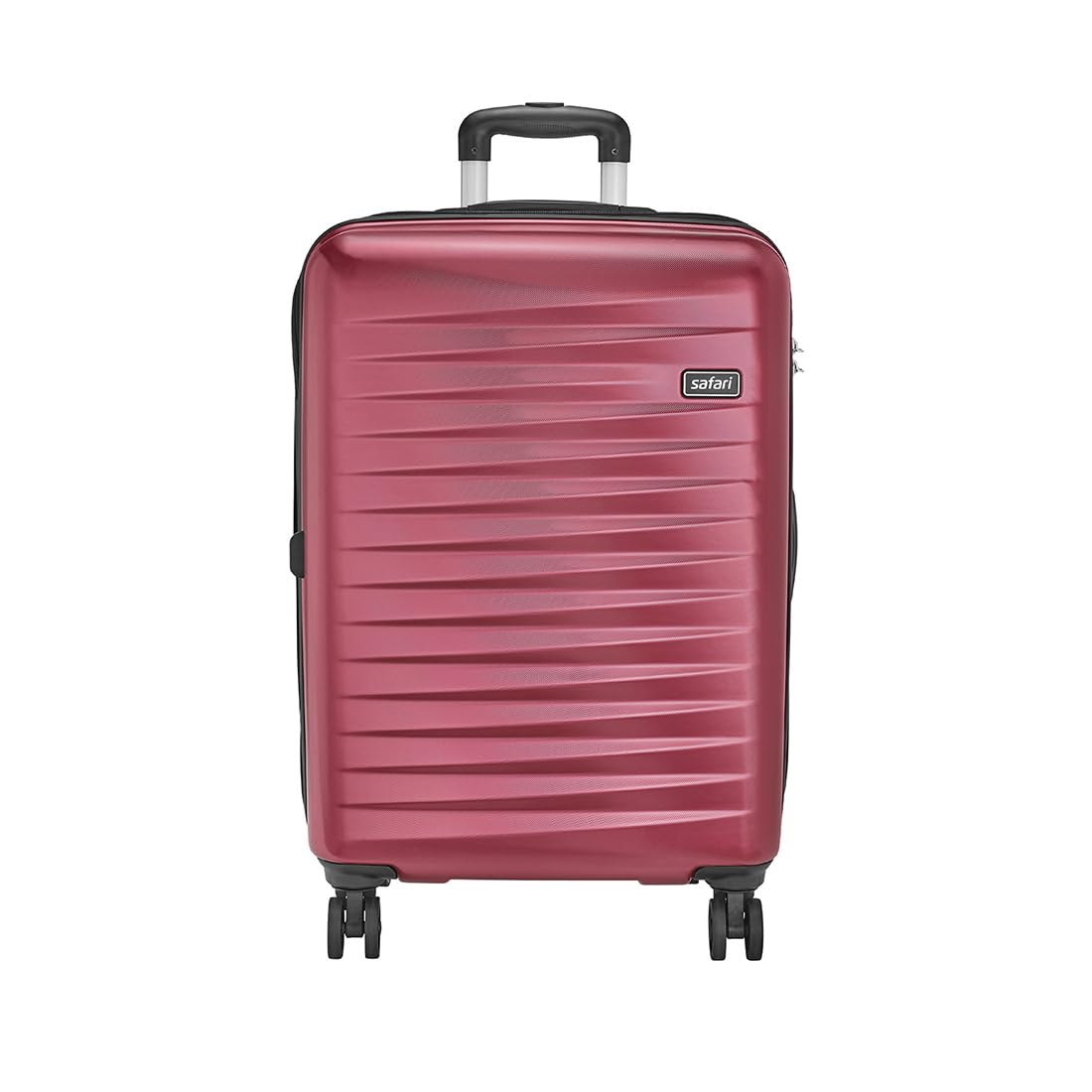 Safari Fiesta 8 Wheels Hard Luggage Large100% Polycarbonate Shell | Fixed Combination Lock | Anti Theft Secure Zipper | Color- Wine Red