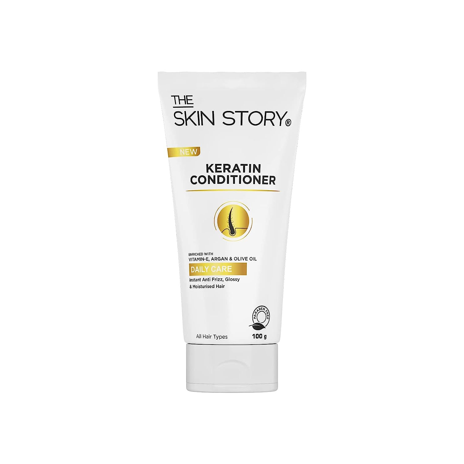 The Skin Story Keratin Smooth Conditioner | Soft & Silky Hair | All Hair Types | Split End & Damage Repair | 100g