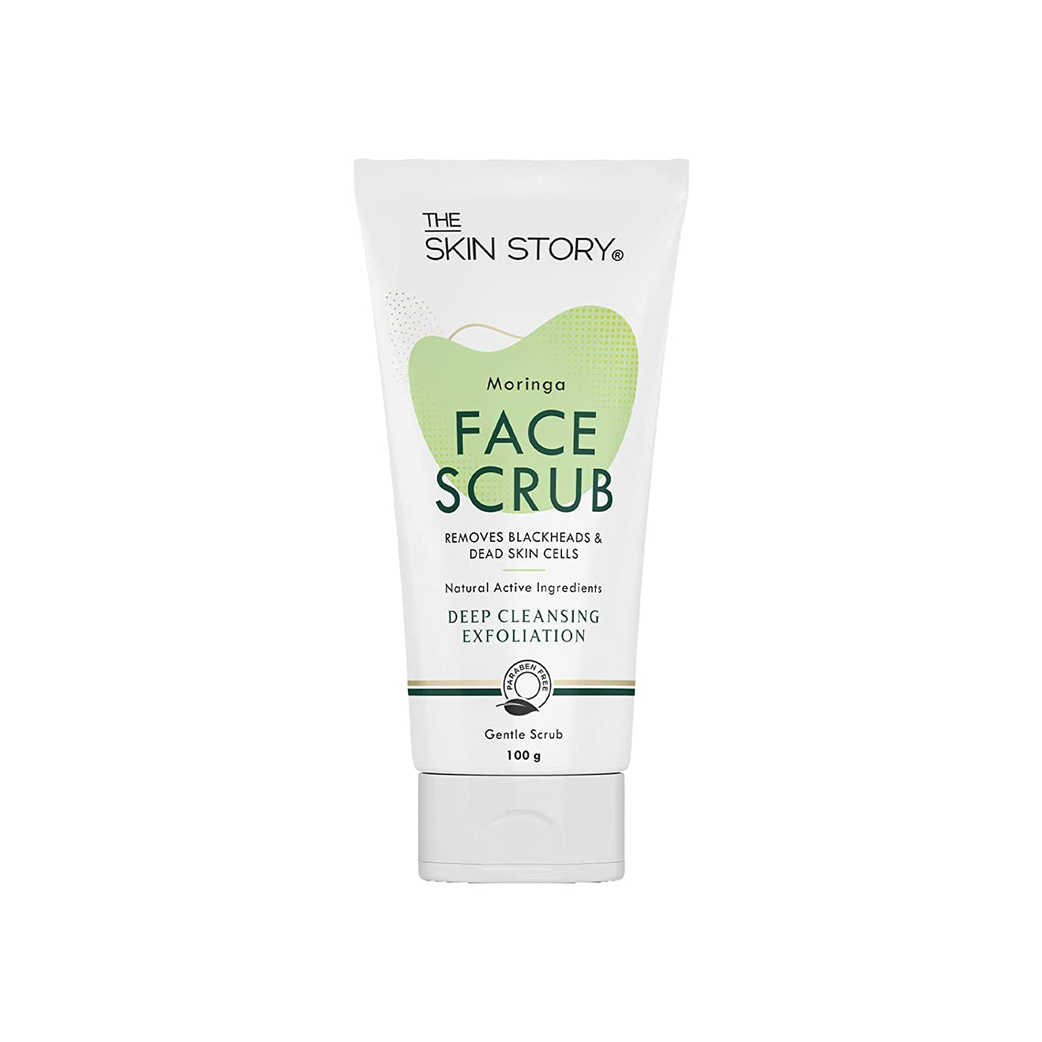 The Skin Story Exfoliating Face Scrub for Blackheads & Whiteheads | Sensitive & Normal Skin | Gentle Scrub | Moringa | 100g