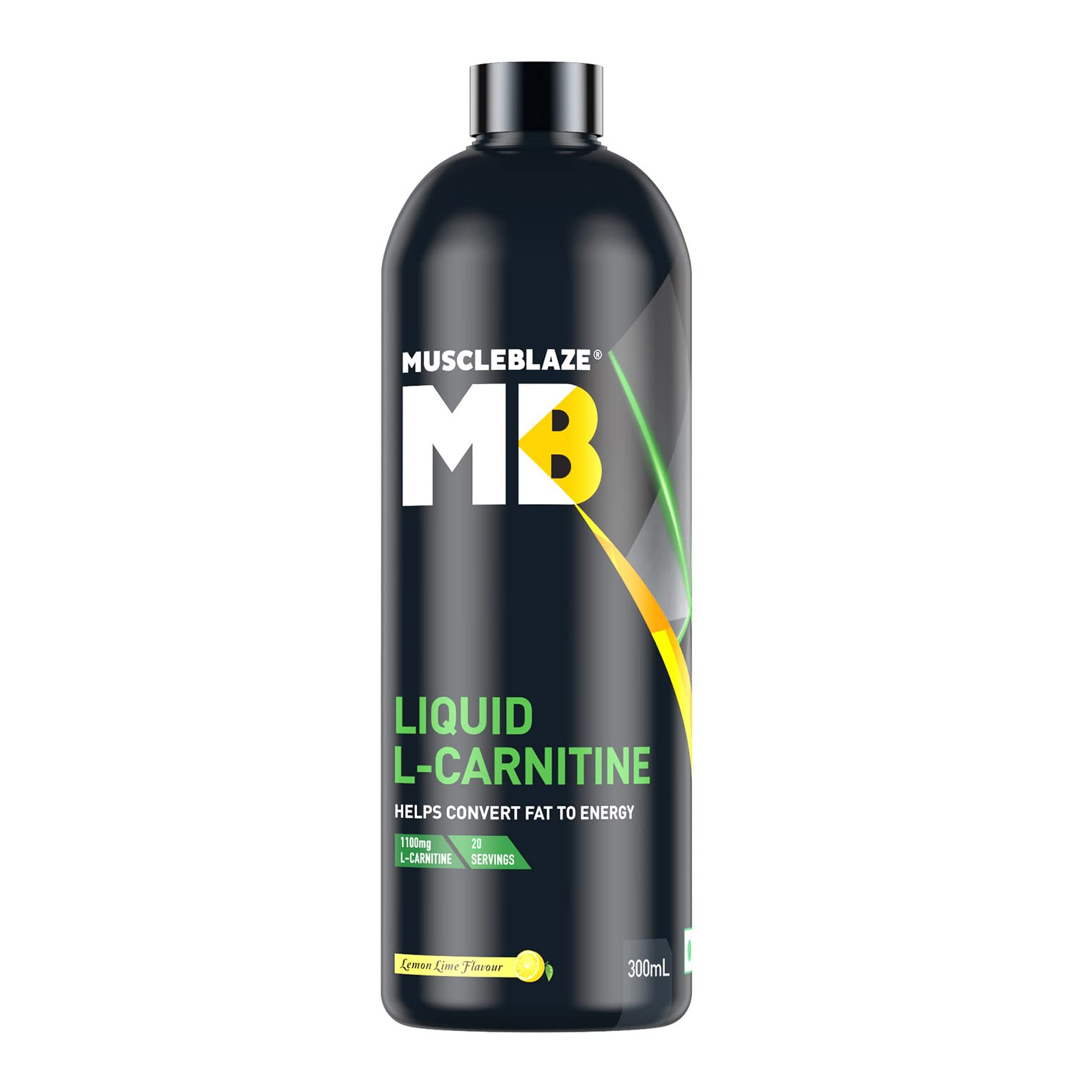 MuscleBlaze Liquid L-Carnitine 1100 mg, Helps Convert Fat into Energy (Lemon Lime, Pack of 300 ml, 20 Servings)