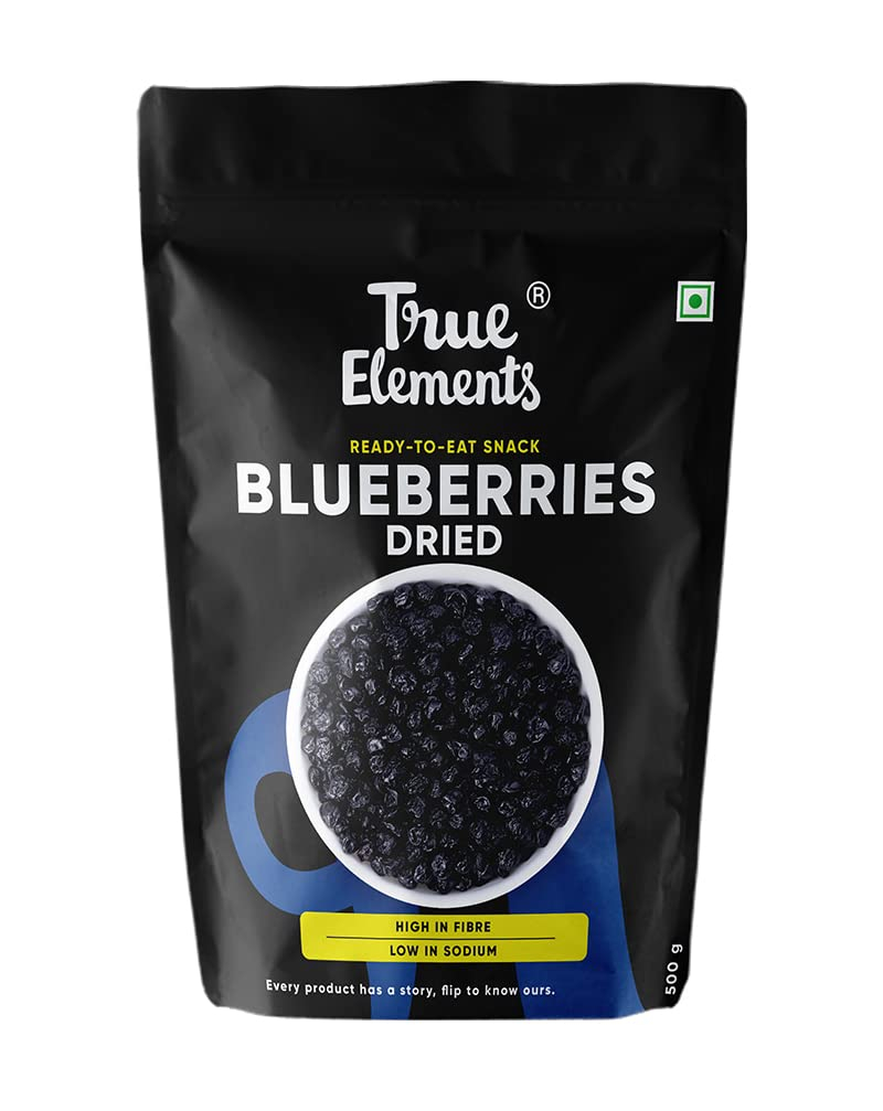 True Elements Blueberry 125g - Vitamin Rich Blue berries | Healthy Snack | Blueberry Dry Fruit