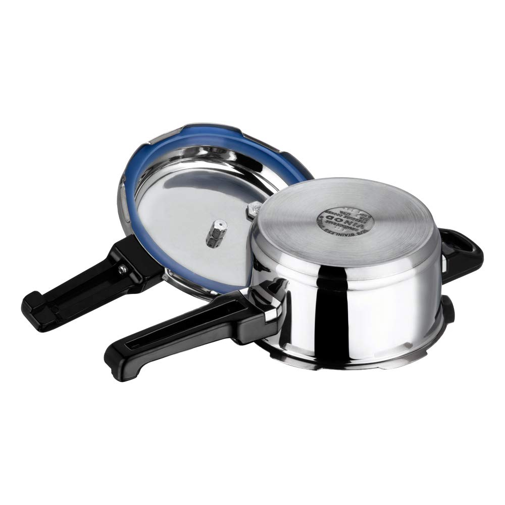Vinod 18/8 Stainless Steel Regular Outer Lid Pressure Cooker - 2 Litres 