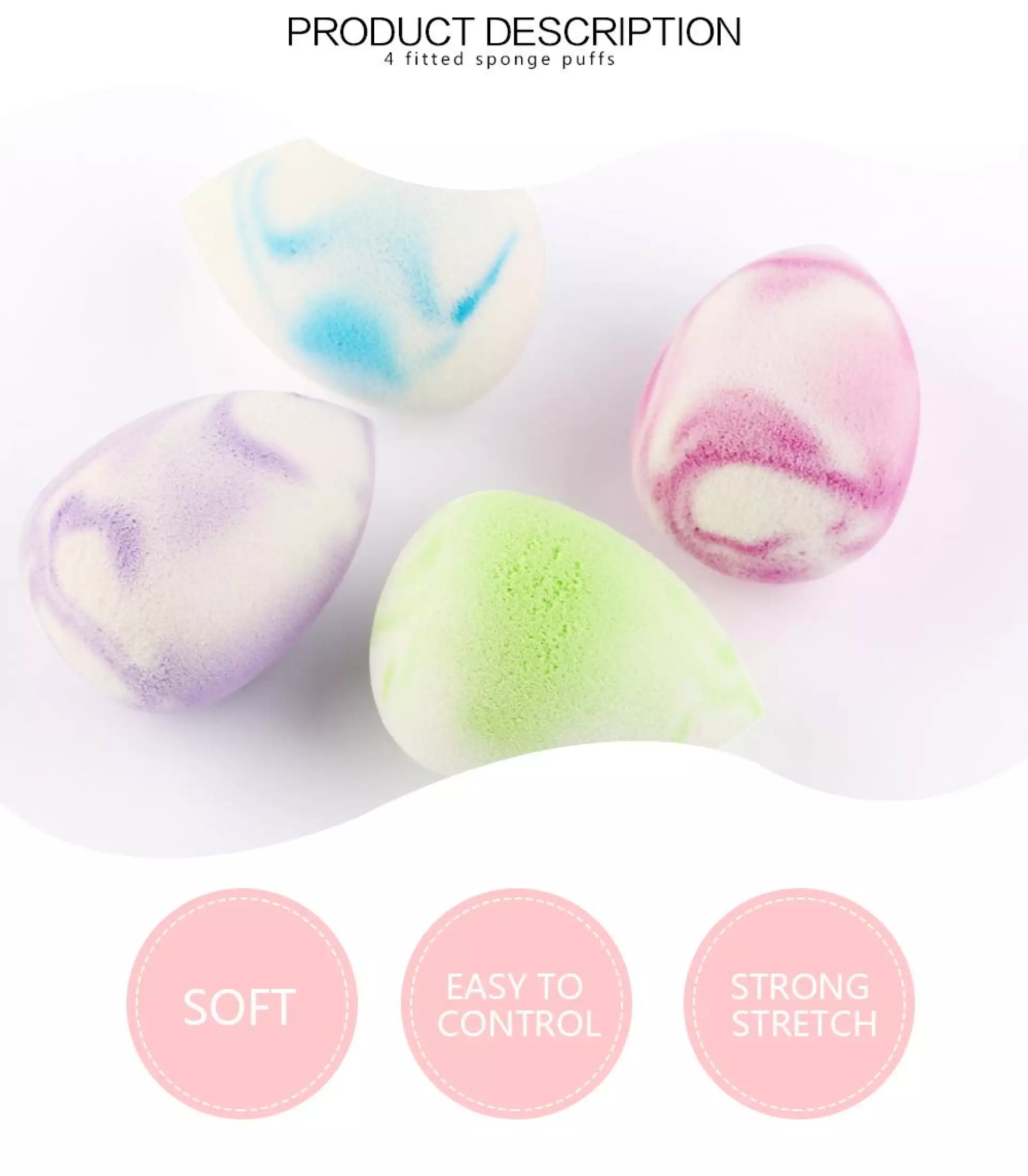 Maange 4pcs/bag Make Up Foundation Sponges Make Up Blender Sponges Puff