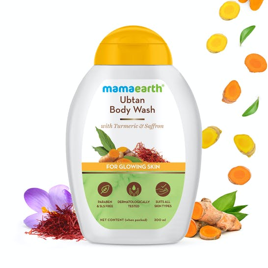 Mamaearth Ubtan Body Wash 300ml With Turmeric & Saffron