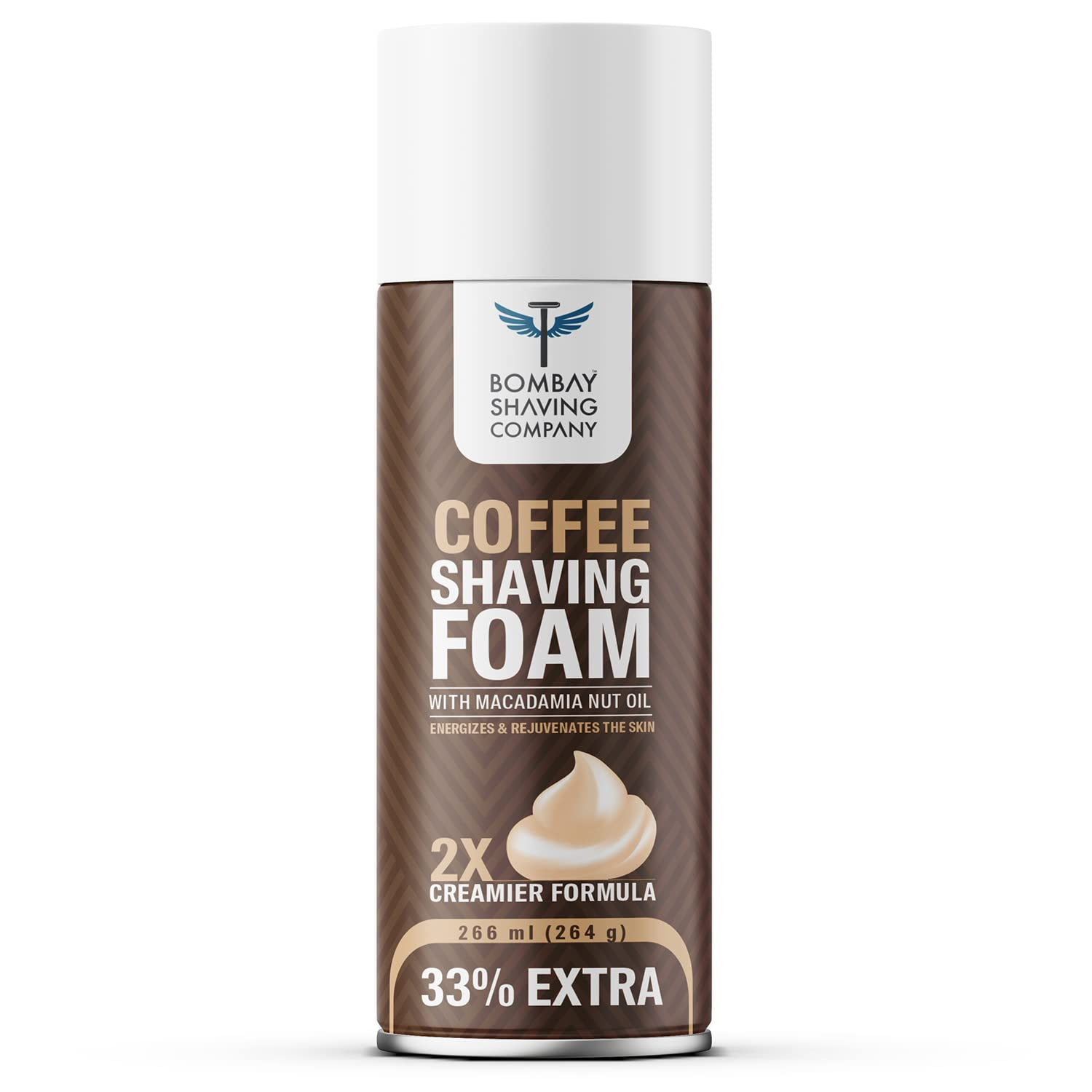 Bombay Shaving Company Coffee Shaving Foam,266 ml (33% Extra) with Coffee & Macadamia Seed Oil