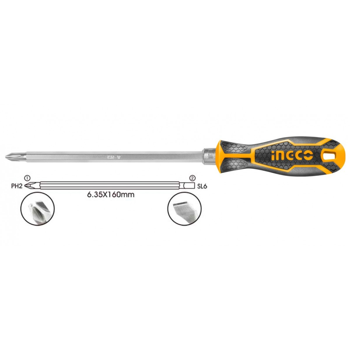 2-in-1 Interchangeable Screwdriver Set - INGCO AKISD0201