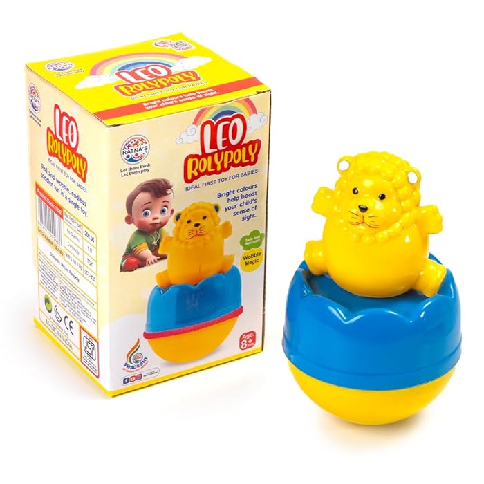 Ratna's Leo Roly Poly 1322 Shake Wobbling Bell Sounds Musical Rattling Toy