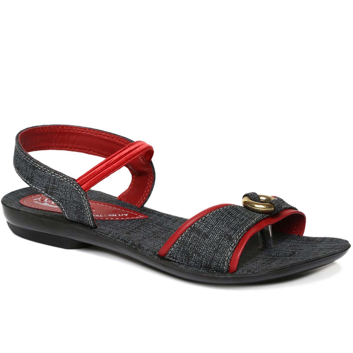 Paragon Red/Grey Solea Strappy Sandals For Women 7039