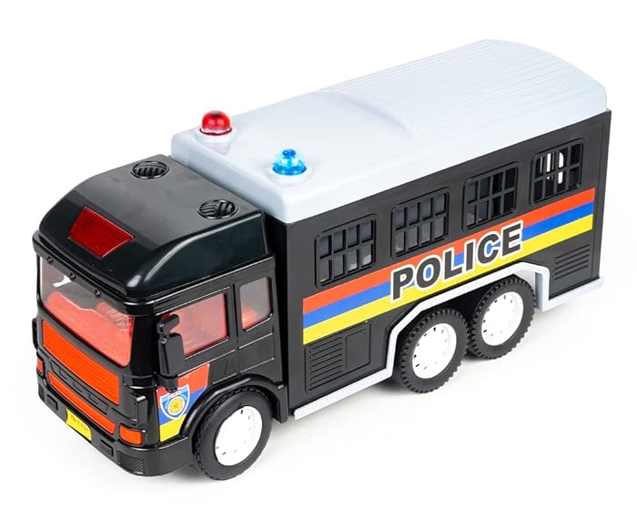 Ratna's 77012 Police Van Pull Back Friction Toy (black) for Kids 5 + Years