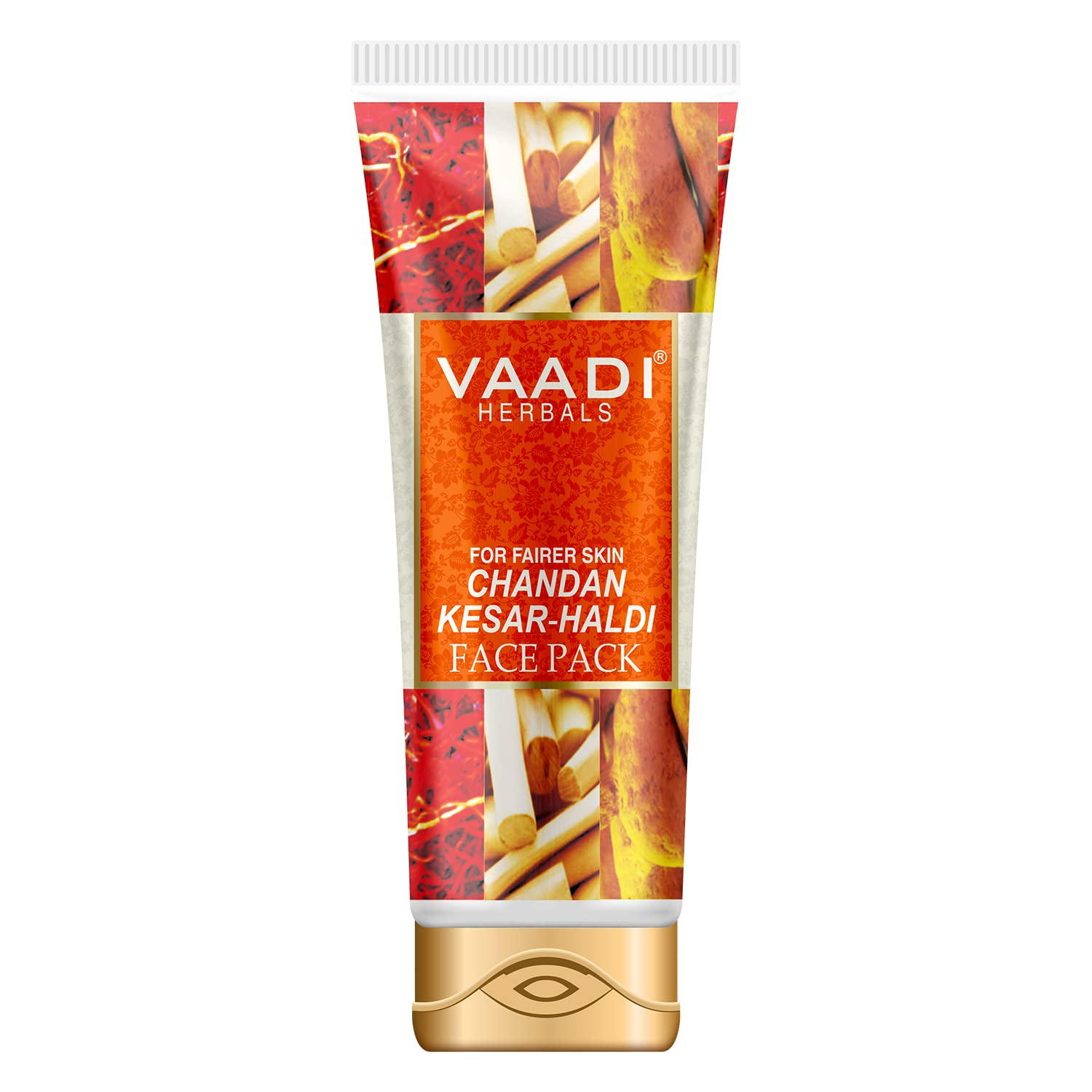 Vaadi Herbals Chandan Kesar Haldi Fairness Face Pack, 120g