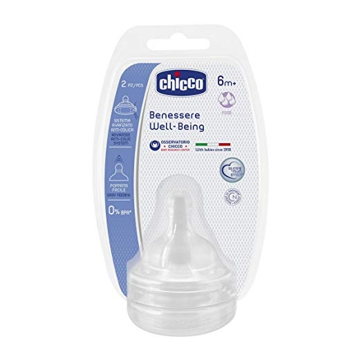 Chicco WB Teat 6M+ Food Sil 2PCS